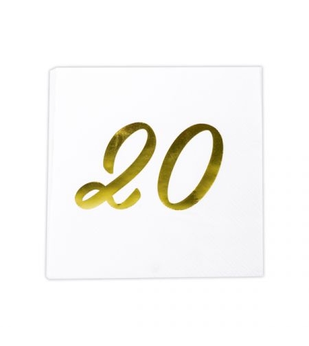 מפיות נייר קוקטייל 16 יח- יום הולדת 20