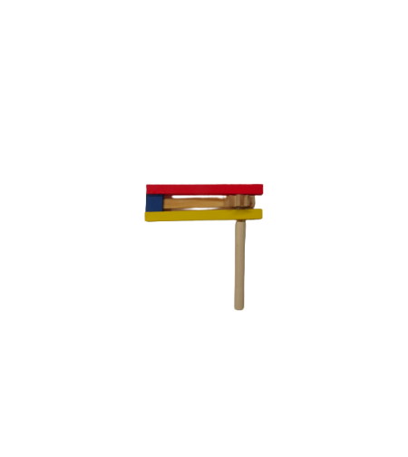 רעשן צבעוני מעץ, 10.8 סמ