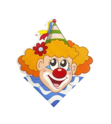 חב' 16 מפיות נייר בצורת ליצן