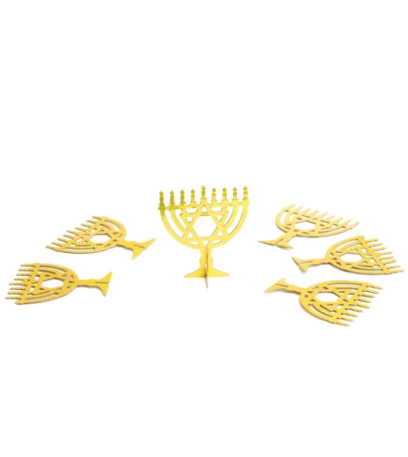 מרכז שולחן בצורת חנוכיה   - זהב מיטאלי