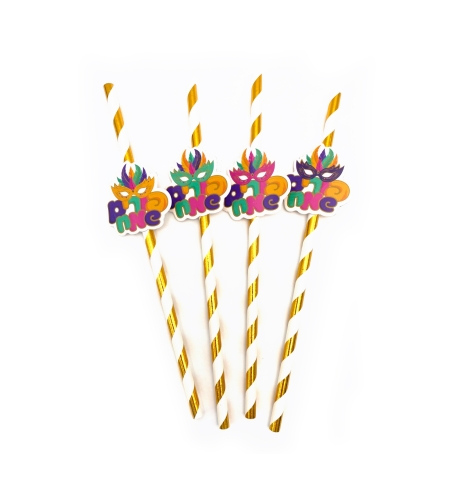 ‏קשי נייר פורים שמח - זהב - 12