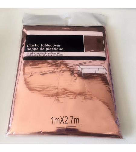 מפת שולחן מטאלית 100*270 רוז גולד