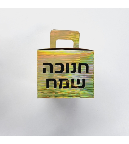 קופסת קרטוןמטאלי זהב+ חלון- 10*10*8.5 ס