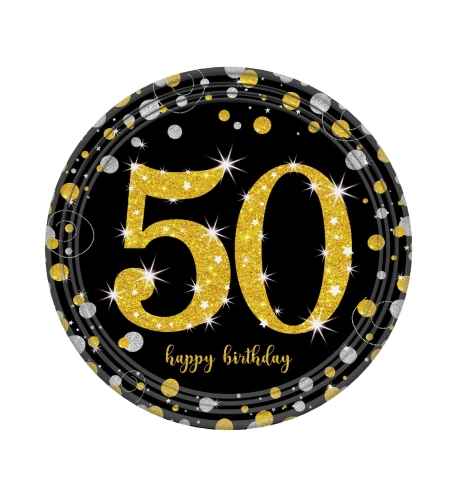 צלחות נייר ארוז 8 יח' גיל 50 בינוני