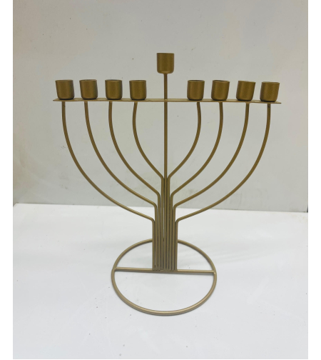 חנוכייה מנורה קלאסית 20*18 - זהב