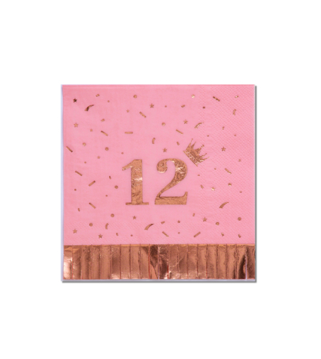 מפית בת מצווה 12 רוז גולד * יח' 12