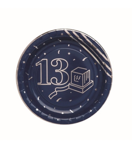 צלחת '9 בר מצווה * 10 יח'