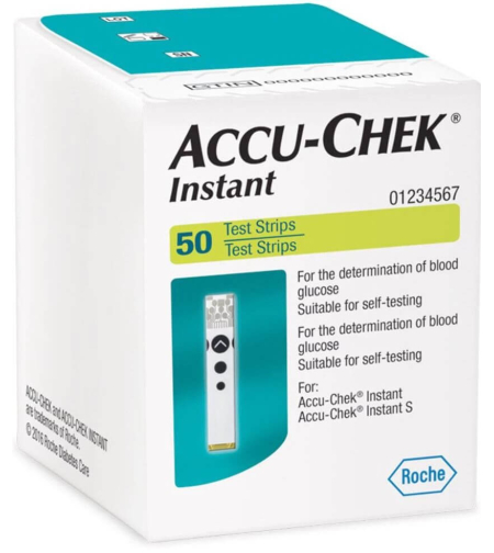 50 מקלוני בדיקה למד סוכר אקו-צ'ק אינסטנט Accu-Chek Instant