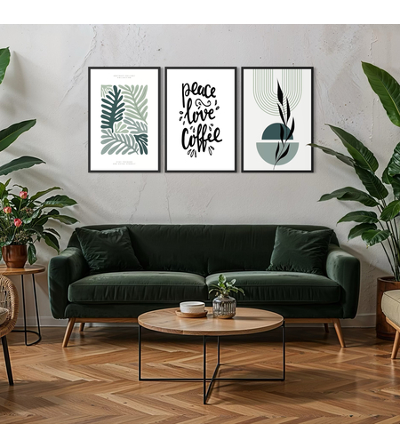 סט שלישיית תמונות קנבס או זכוכית דגם 1170