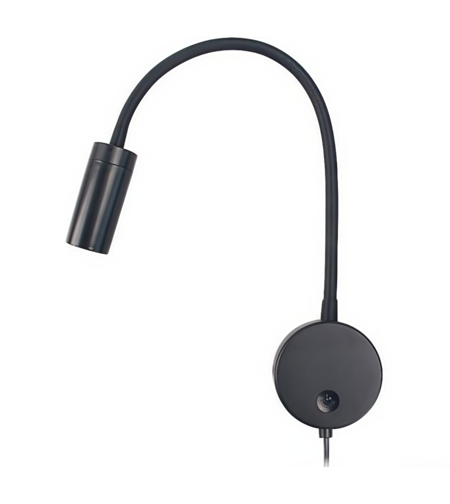 מנורת קיר לשבת צילינדר עם כבל אומגה OMEGA OM-SHAB-CBL-WL-CCT - שנתיים אחריות יבואן רשמי - צבע שחור