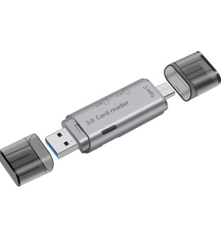 מתאם קורא כרטיס זיכרון לחיבור USB-A ו- USB-C