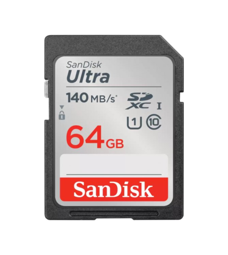 כרטיס זיכרון בנפח 64GB סאנדיסק SanDisk Ultra SDXC UHS-I Class-10