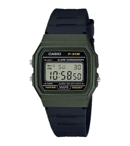 שעון יד דיגיטלי קסיו CASIO F-91WM-3ADF ירוק