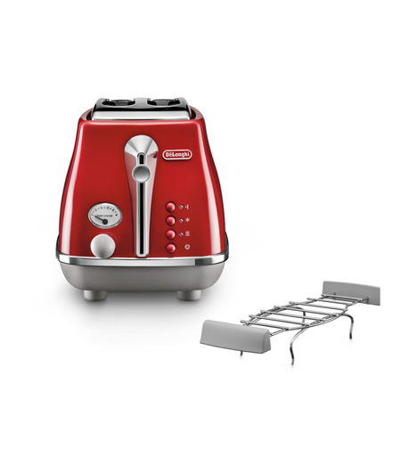 מצנם 2 פרוסות ד'לונגי De'Longhi Icona ELEMENT CTOC2103  - יבואן רשמי - צבע אדום
