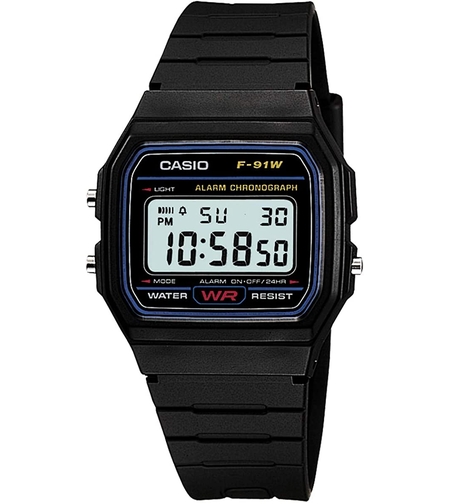שעון יד דיגיטלי קסיו CASIO F91W - צבע שחור