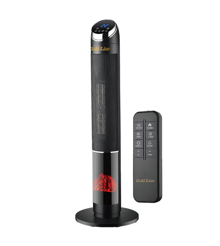 מפזר חום מגדל טורבו הוריקן 2200W כולל אפקט להבה + שלט גולד ליין Gold Line Flame Effect ATL-948B