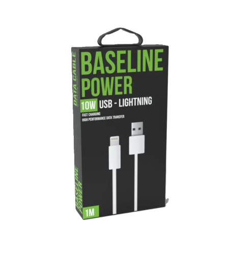 כבל טעינה בייס ליין BASELINE USB-A - LIGHTNING 10W באורך 1 מטר