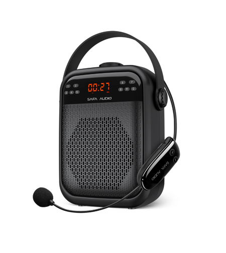 רמקול מדריכים מורים נטען נייד 35W עם מיקרופון מדונה אלחוטי + חוטי סאפה SAFA PRO T-6BT - שנתיים אחריות יבואן רשמי