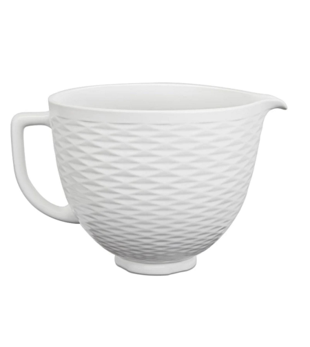 קערה למיקסר קיטשן אייד KitchenAid - קרמיקה לבן מעויינים
