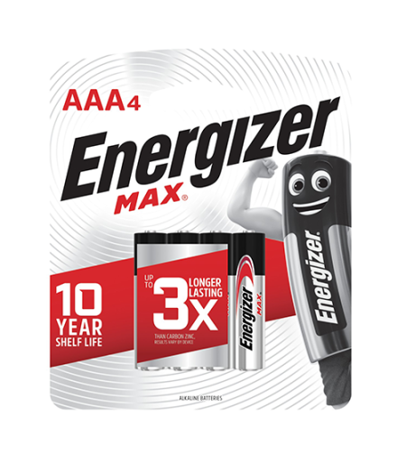מארז 4 סוללות AAA אלקליין אנרג'ייזר Energizer