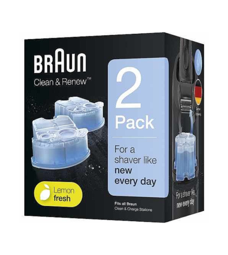 נוזל שטיפה למכונת גילוח בראות מארז 2 מחסניות Braun CCR2