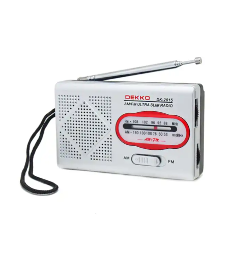 רדיו טרנזיסטור נייד FM RADIO בטריות DEKKO DK-2015 במגוון צבעים!