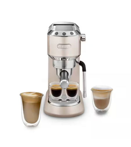 מכונת אספרסו ד'לונגי De'longhi Dedica Arte EC885.BG - שנתיים אחריות יבואן רשמי - צבע בז' גולד