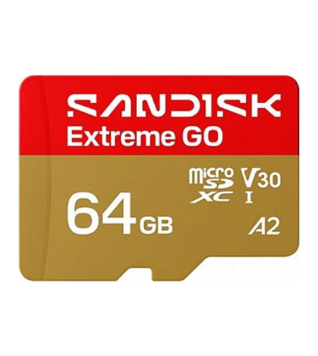 כרטיס זיכרון בנפח 64GB סאנדיסק SanDisk Extreme GO A2 MicroSDXC