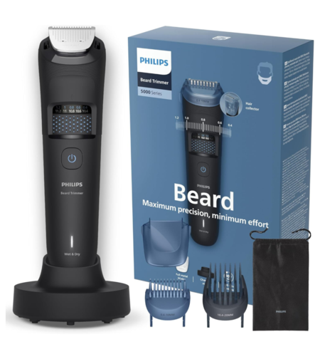 מכונת תספורת לזקן עם אוסף שיער פיליפס PHILIPS Beard Trimmer 5000 Series BT5780/15 - שנתיים אחריות יבואן רשמי