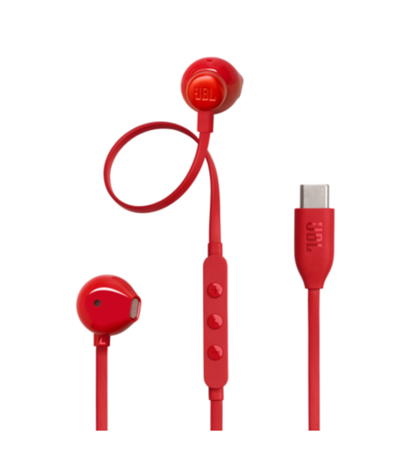 אוזניות חוטיות JBL TUNE 305C USB-C - יבואן רשמי - צבע אדום