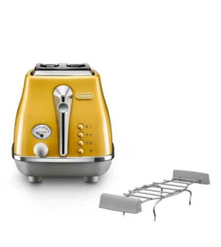 מצנם 2 פרוסות ד'לונגי De'Longhi Icona ELEMENT CTOC2103  - יבואן רשמי - צבע צהוב
