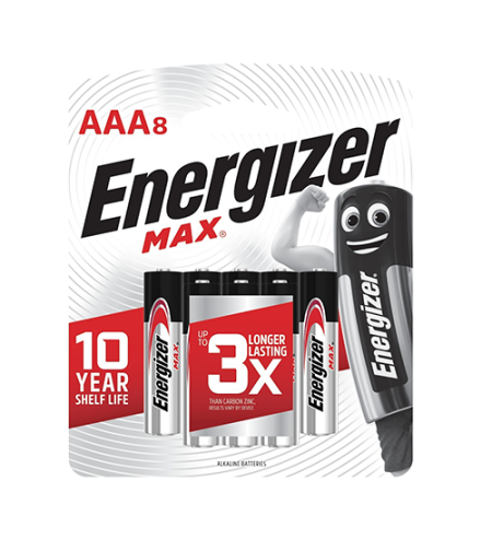 מארז 8 סוללות AAA אלקליין אנרג'ייזר Energizer