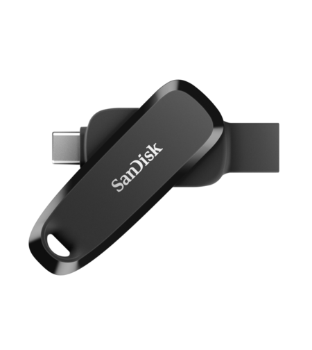 דיסק און קי זיכרון נייד בנפח 128GB סאנדיסק SanDisk Phone Drive USB-C + USB 3.2 - צבע שחור