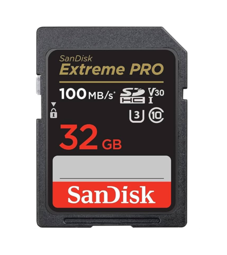 כרטיס זיכרון בנפח 32GB סאנדיסק SanDisk Extreme PRO SDHC UHS-I U3 V30