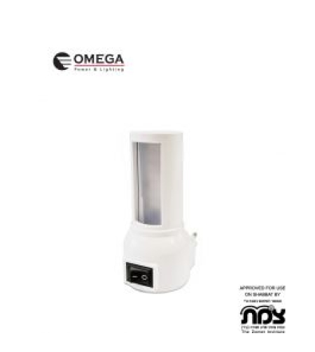 מנורת לילה לשבת -לבן OMEGA OM-SHAB-PL3W-W-WH