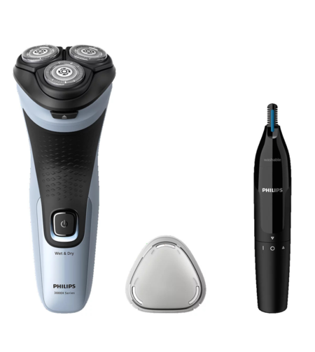 מכונת גילוח + קוצץ שיערות אף ואוזן פיליפס PHILIPS X3003/02 - מאושרת לשימוש ע