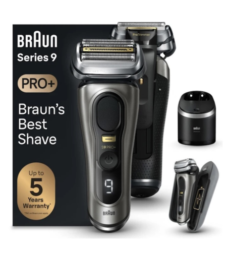 מכונת גילוח עם מתקן שטיפה ונרתיק טעינה נייד בראון Braun Series 9 Pro+ 9575cc - שנתיים אחריות