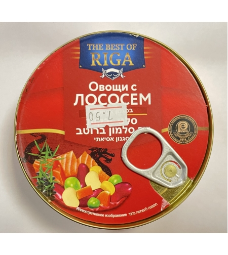 סלט ירקות עם סלמון ברוטב