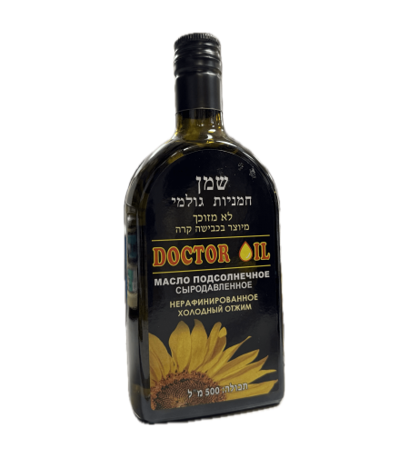 שמן חמניות גולמי לא מזוכך מיוצר בכבישה קרה