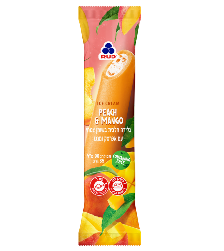 גלידת חלבית עם אפרסק ומנגו