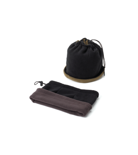 חם צוואר דו צדדי 100% פוליאסטר עם שרוך ואבזםשחור/ירוק זית.