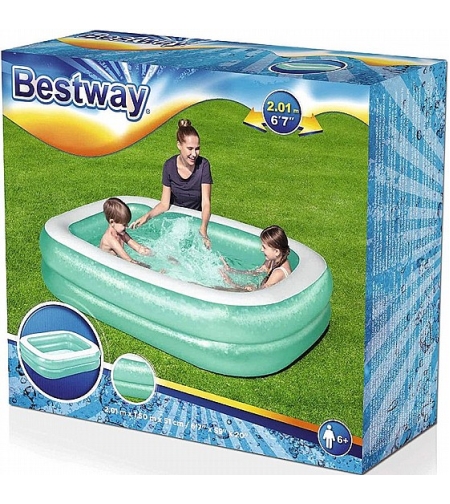 בריכה מלבנית מתנפחת ירוקה לילדים 201X150X51 ס