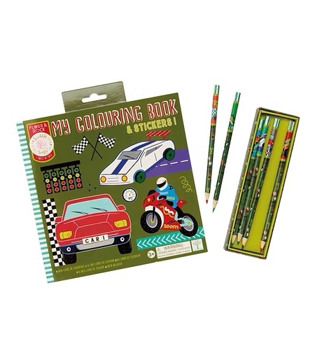 חוברת צביעה ריחנית עם מדבקות מכוניות!