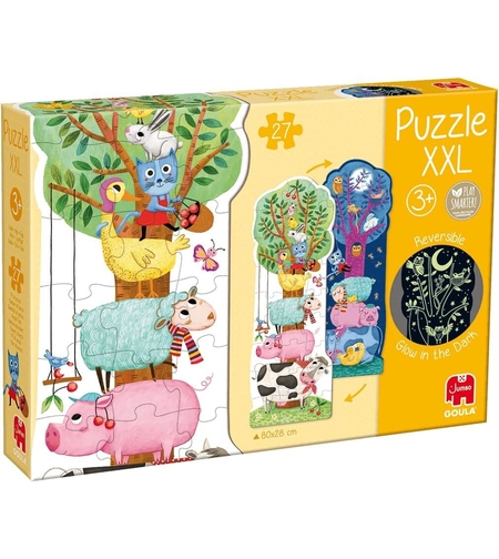 פאזל מתחת לעץ ביום ובלילה! (גם פאזל דו צדדי וגם פאזל זוהר בחושך!)