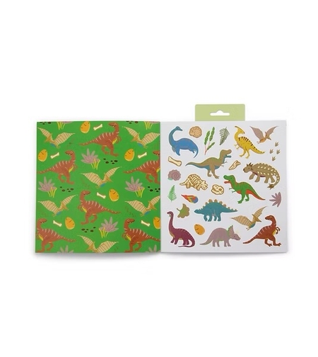 חוברת צביעה ריחנית עם מדבקות דינוזאורים!