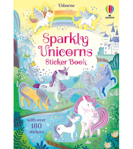 חוברת קטנה מדבקות מנצנצות חדי קרן