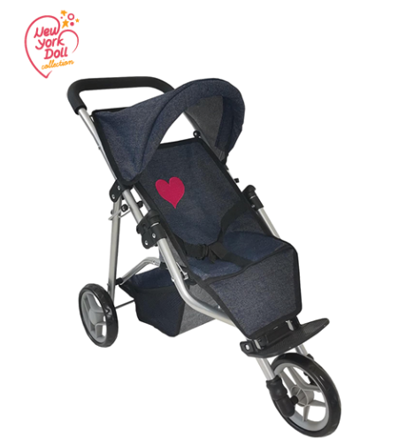 עגלה 3 גלגלים לבובת ניו יורק 240A - גינס כהה