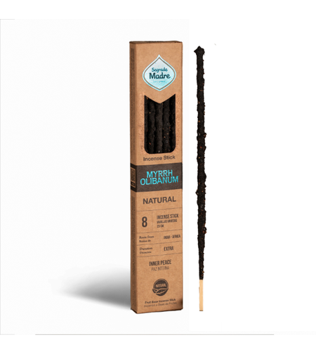 קטורת מקל טבעית מור ולבונה מבית Sagrada Madre לטיהור אנרגטי והגנה רוחנית