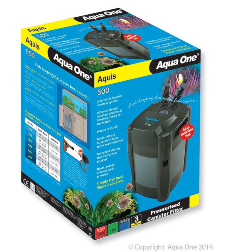 פילטר חיצוני אקווה וואן 500 (עד 100 ליטר) - Aqua One 500 external Canister filter