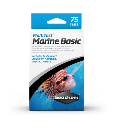 ערכת חמש בדיקות מים סיכם מארין בייסיק למים מלוחים - Seachem Marine Basic MultiTest Kit